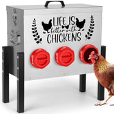 TGEYD 30 lb chicken feeder front view showing ample capacity for flocks.
