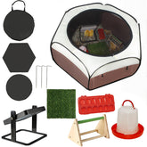 TharroCotte brooder box full setup shows the complete starter kit for safe chick rearing