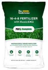 The Andersons PGF Complete 16-4-8 fertilizer bag close-up shows fine texture for even distribution.