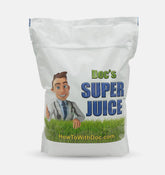 The Andersons Super Juice soluble lawn fertilizer bottle shown for quick greening and nutrient boost.