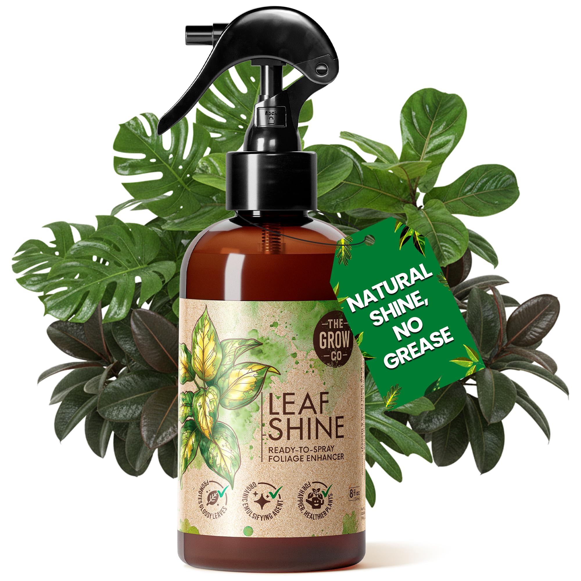 The Grow Co Leaf Shine Spray bottle for easy plant care and glossy foliage.