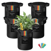 The Growing 5 Pack top view shows sturdy reusable bags for compact balcony gardens