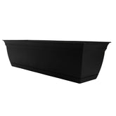 The HC Companies Eclipse window box front view in black, durable and stylish for patios.