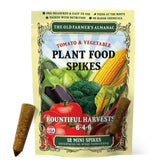 The Old Farmer's Almanac mini spikes inserted at the root zone for steady feeding.