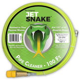 The Original Jetsnake 100ft sewer jetter hose for deep drain cleaning.
