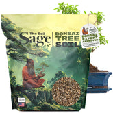 The Soil Sage premium bonsai mix showing akadama and pumice for balanced root growth.