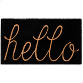 THEODORE MAGNUS door mat in black welcome greeting for entry, durable texture