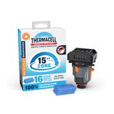 Thermacell Fuel-ZoneGuard Backpacker repeller in use at campsite for mosquito protection