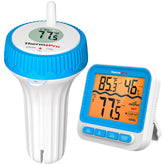 ThermoPro floating pool thermometer with clear readings for outdoor pools.