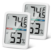 Thlevel digital thermometer-hygrometer LCD display keeps you informed about room conditions.