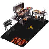 THMINS grill mat 100x51 extragrill-coverage protects decks from embers and stains.