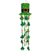 THQZLH St. Patrick Windsock 40-inch close-up shows clover and horseshoe for festive outdoors
