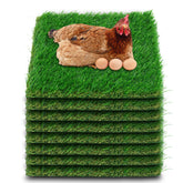 Three Oranges chicken nesting pad with realistic grass surface for comfortable egg laying.