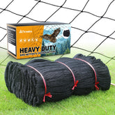 Threekia heavy knotted poultry netting installed over a 50x50 ft run for predator protection