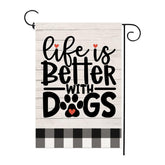Thriano Life Is Better With a Dog garden flag front double-sided for outdoor yard charm