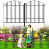 Thrivinest decorative garden fence arches assembly showing stylish border for planting beds.