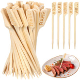 Thyle bamboo steak markers in a 200-piece pack for easy labeling at gatherings