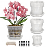 Tialero orchid pot 4.5in with saucer for clean drainage and easy repotting.
