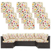Tiamon floral butterfly stretch cushion covers in beige brighten outdoor seating and protect cushions.