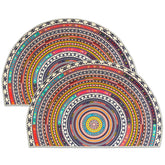 TIANLIN half-round door mat at the front entrance with anti-slip backing keeps floors clean.