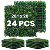 Ticanros grass wall panel close-up showcases lush faux boxwood for easy DIY greenery walls