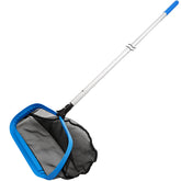 TidyMister 17.5-inch self-repair pool net catching leaves with sturdy nylon mesh.