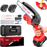 Tietoc mini chainsaw in use trimming a branch quickly and safely