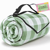 TigeJoy extralarge picnic blanket folded for easy portability and storage.
