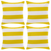 Tiggell striped waterproof pillow cover in yellow and white for outdoor patio cushions