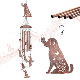 TIGGSY Dog Wind Chime with a large central dog figure adds outdoor charm