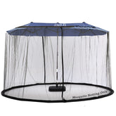 Tiimmgaal 15FT mosquito netting on umbrella top view blocks insects while letting breeze