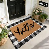 TIKIRUGI welcome door mat hello layered set adds instant curb appeal for guests.