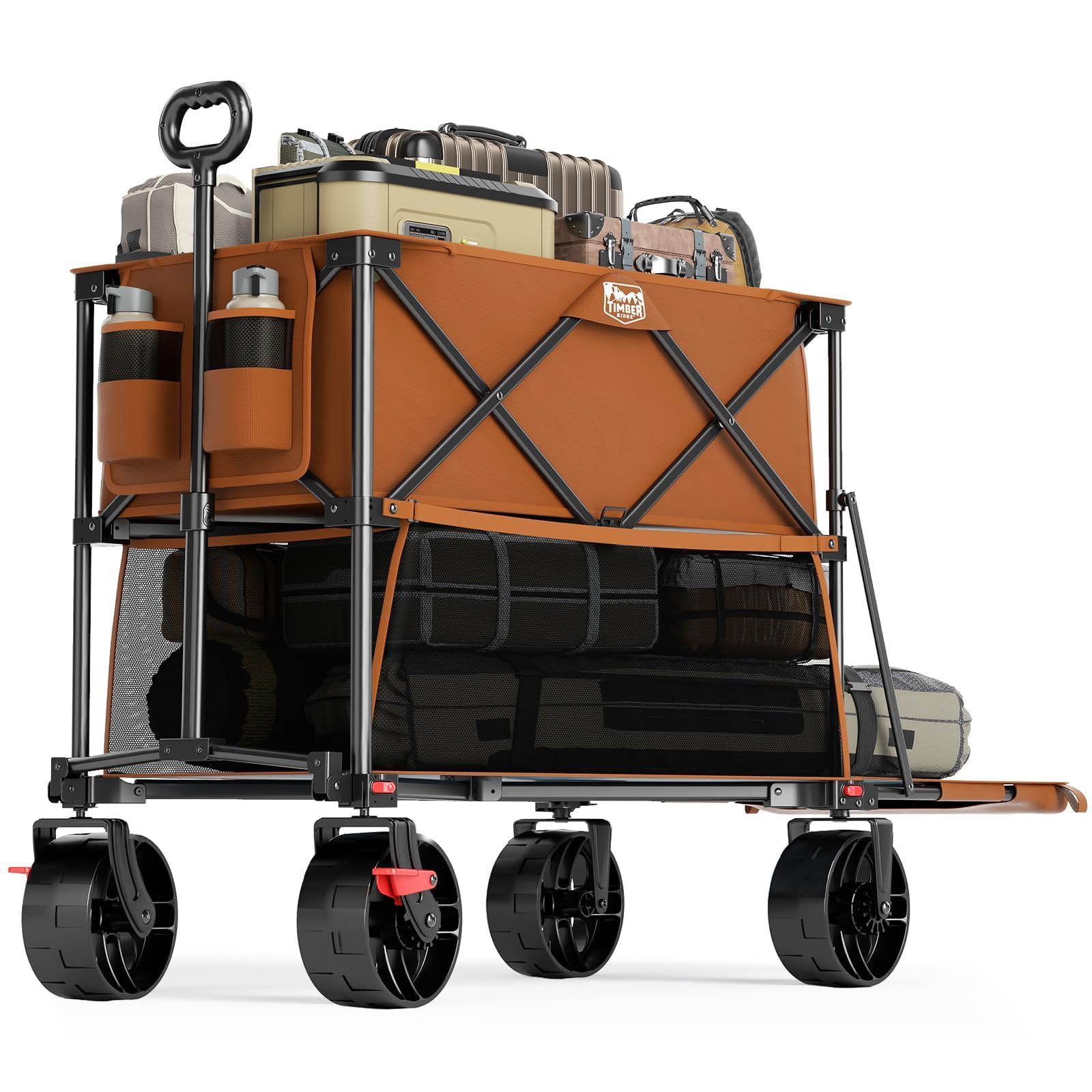TIMBER RIDGE 400L extended lower shelf for easy transport of large gear.