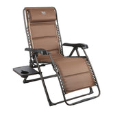 TIMBER RIDGE Zero Gravity Chair with aluminum frame provides sturdy outdoor lounging.