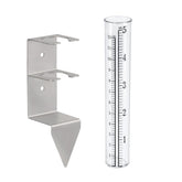 Timenued rain gauge bracket close-up showing durable stainless steel construction.