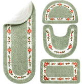 Timgle rose flowers coquette set rug collection for elegant bathroom decor and soft comfort.