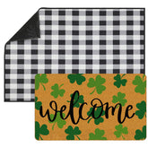Tinideya green bow mat greets guests and traps dirt at the doorway.