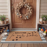 Tinideya pet-themed door mat with paws, welcoming guests at the entry.