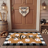 Tinideya welcome doormat featuring baseball pattern for durable entryway protection