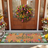 Tinideya welcome floral mat with non-slip backing for a safer entry.