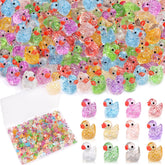 TINKRSTUFF glitter ducks in vibrant mini resin figures for DIY crafts.