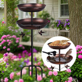 Tinrbip metal bird bath with 45-inch top bowl for refreshing garden bird baths