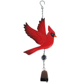 Tinsow cardinal wind chime with red bird design enhances garden ambiance.