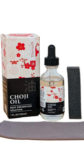 Tinyroots Choji Oil bottle ready for rust protection on tools and bonsai gear.