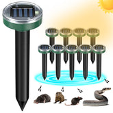 Tirgo Solar Mole Repellent 10-pack packaging ready for quick outdoor setup to protect lawns