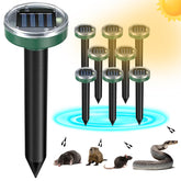 Tirgo solar mole repellent stake assembly for easy yard protection.