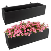 TISUWING 2-pack railing planter box on balcony, front view, space-saving design.