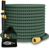 Titan Flexible Hose 100ft packaging shows durable construction for outdoor use