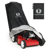 TitanCovers lawn mower cover with double drawstring for secure fit and easy use.