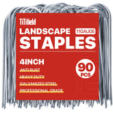 TiTifield U-Shape garden stakes securing irrigation tubing with a robust 4-inch design